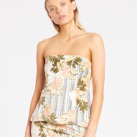 Zulu & Zephyr Reef Print Bodice Strapless Top Size Small - Picture 2 of 10